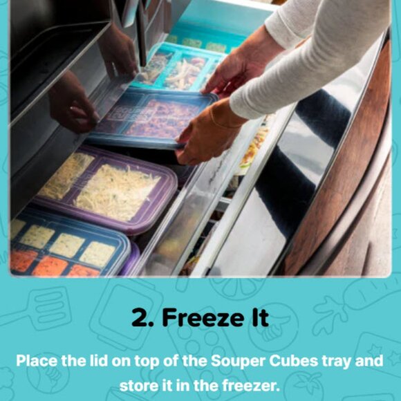 Souper Cubes 1/2-cup silicone freezer tray in aqua - Picture 8 of 11